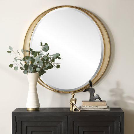 Rhodes Gold Round Mirror