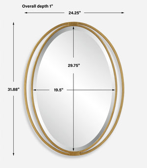 Rhodes Gold Oval Mirror