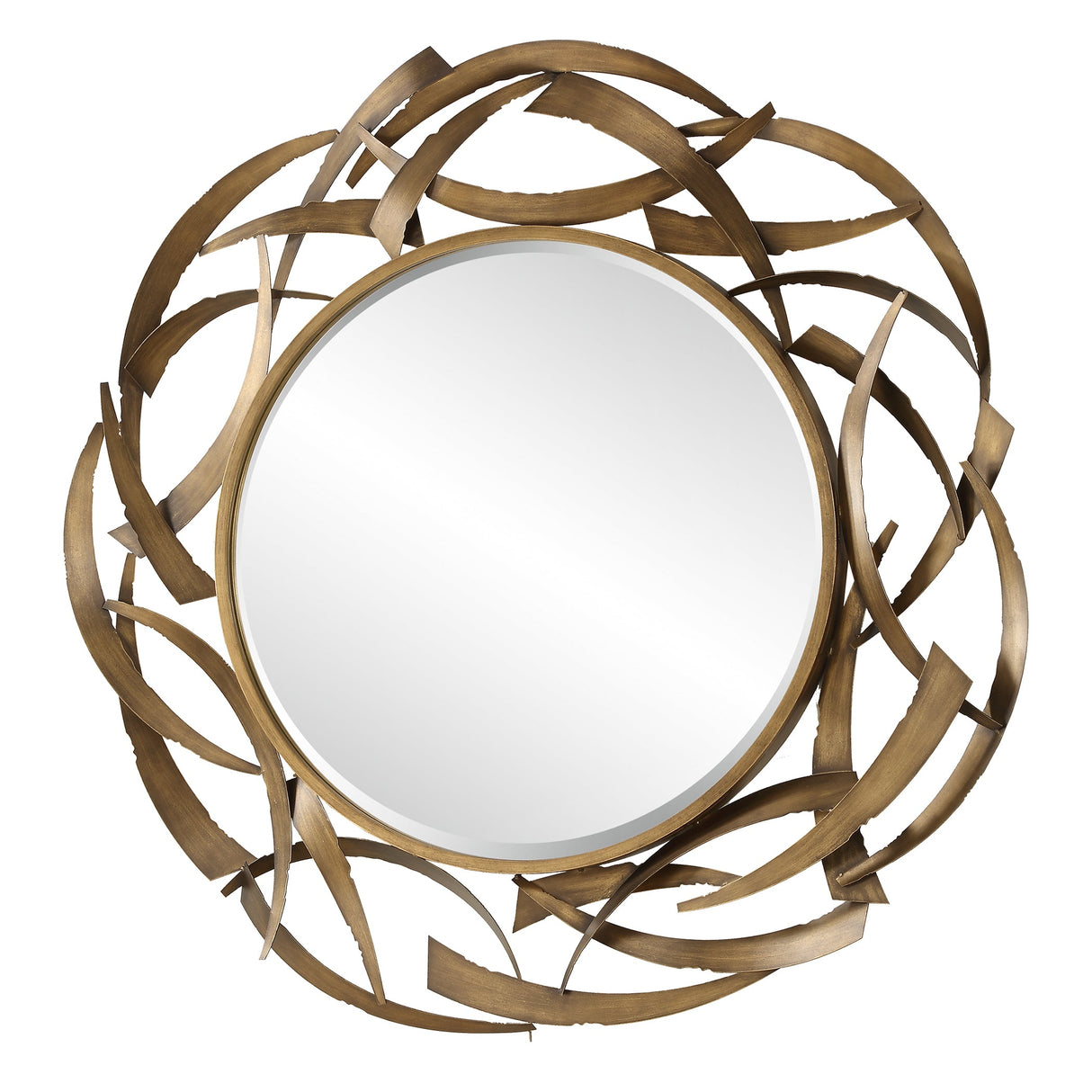 Cutting Edge Bronze Round Mirror