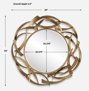 Cutting Edge Bronze Round Mirror