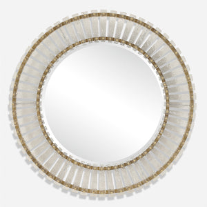 Denali Textured Glass Round Mirror