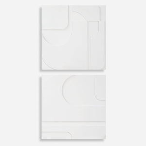 Contours White Wall Decor, S/2