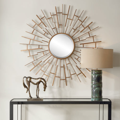 Tangled Bronze Round Mirror