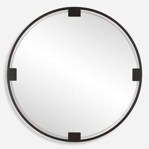 Cornelia Black Round Mirror