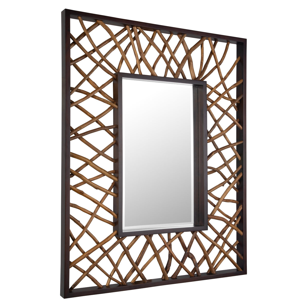 Teak Maze Rectangle Mirror