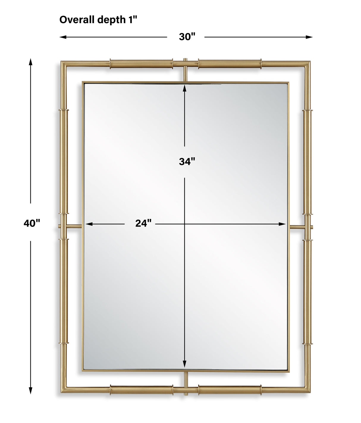 It's All Connected Rectangle Brass Mirror