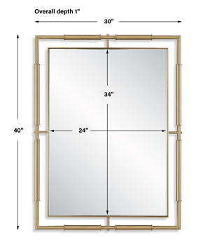 It's All Connected Rectangle Brass Mirror