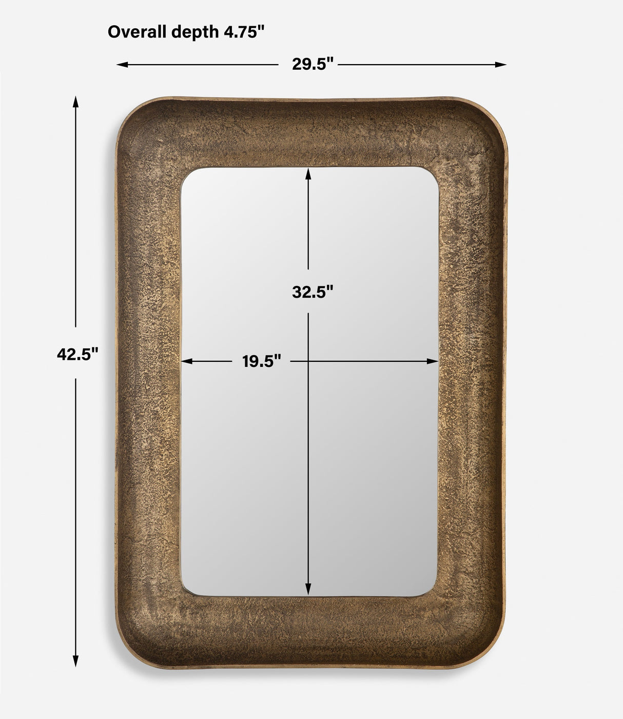 Alvaro Antique Brass Mirror