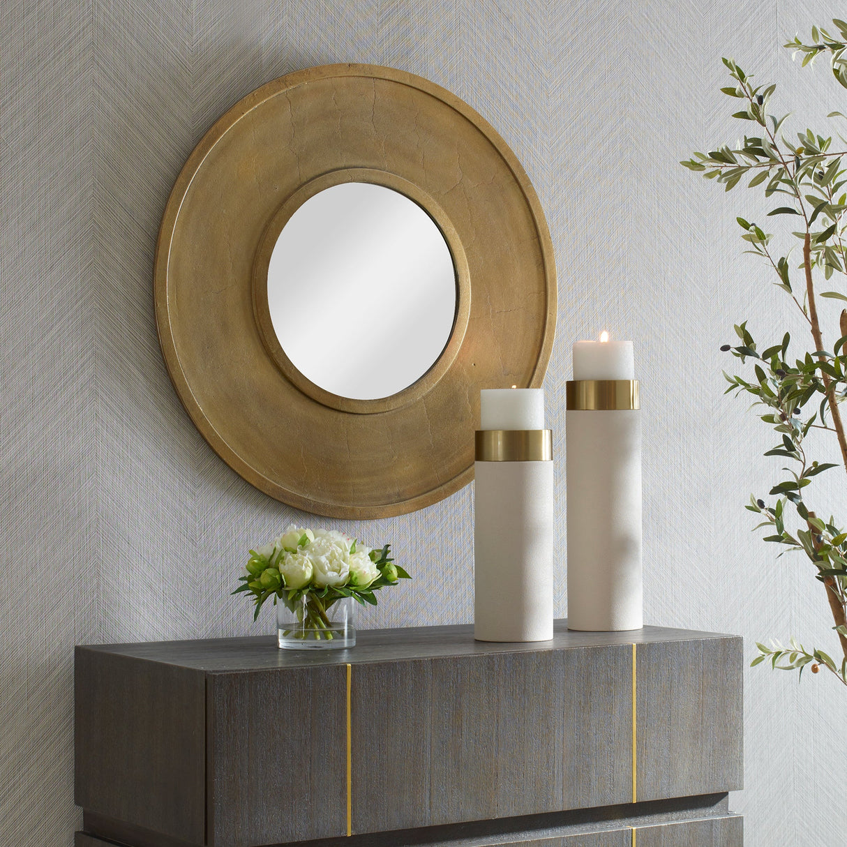 Axel Round Brass Mirror