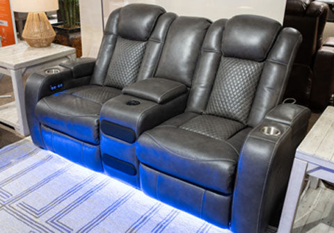 Fyne-Dyme Power Reclining Loveseat with Console