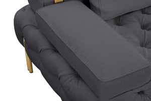 Tufting Dark Grey Loveseat