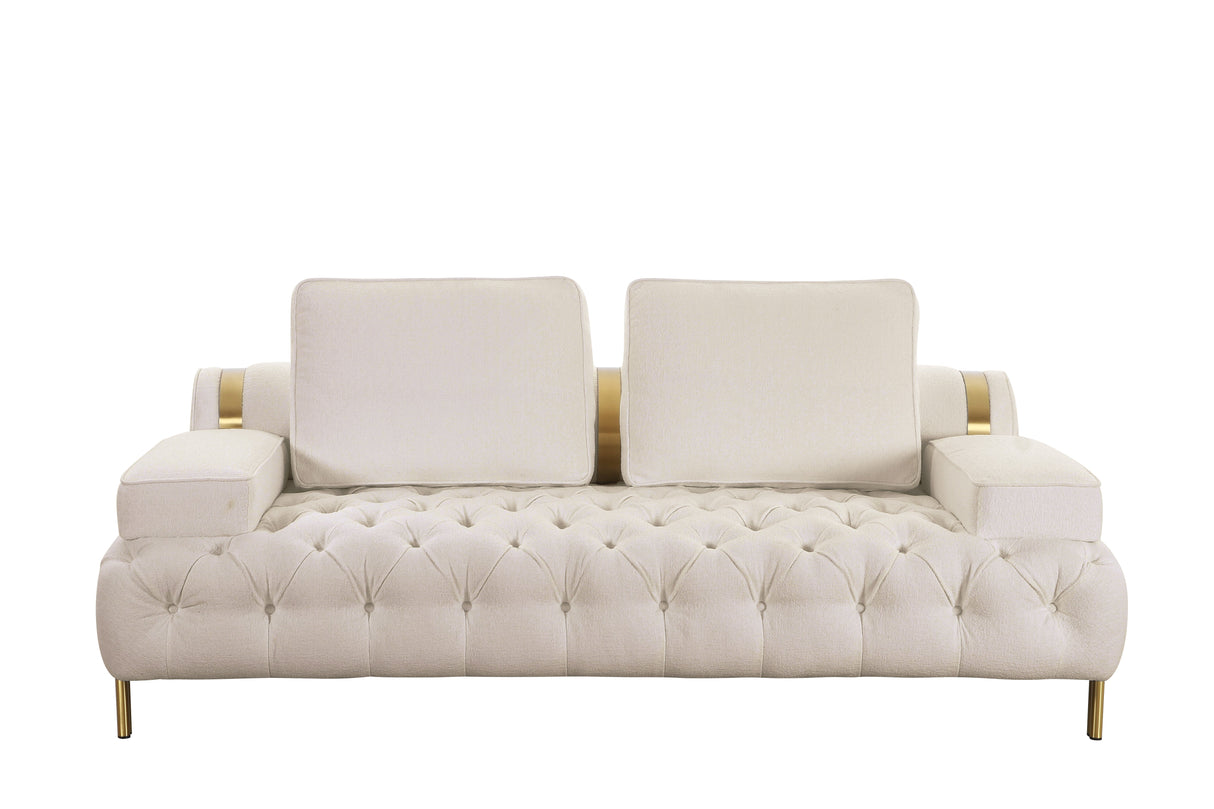 Tufting Tan Loveseat