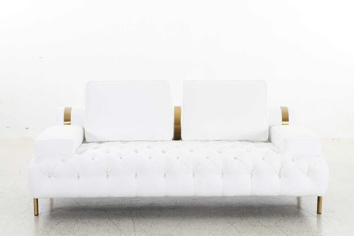 Tufting White Loveseat (200cm)