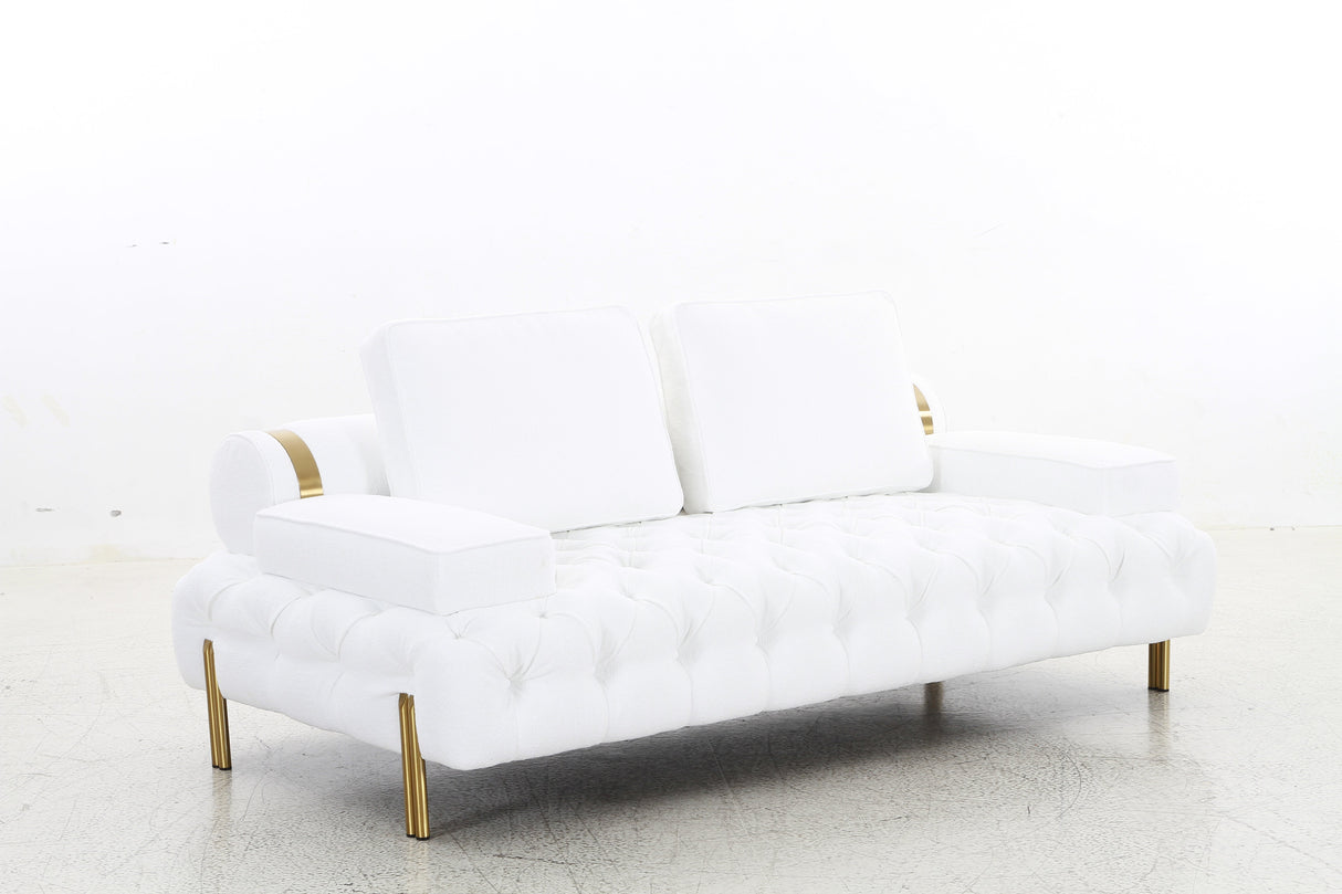 Tufting White Loveseat (200cm)