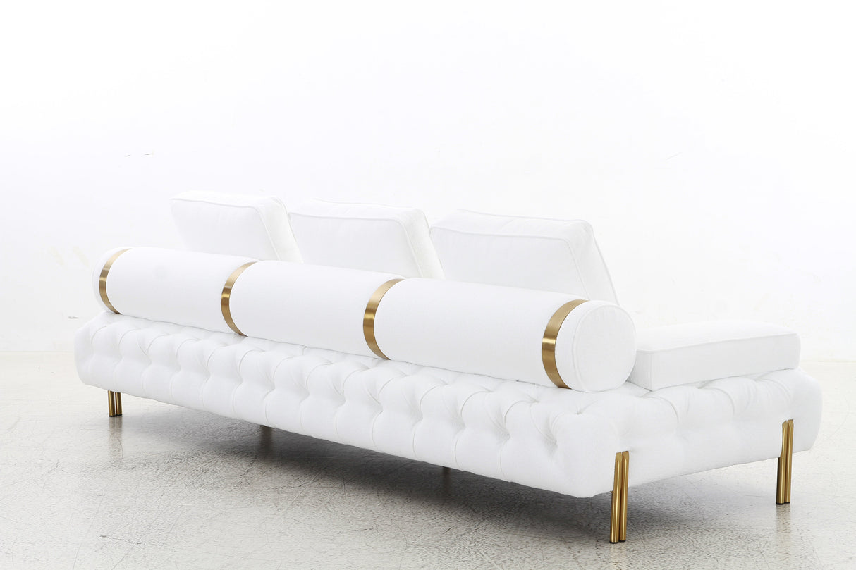 Tufting White 4 Seater Sofa (280cm)