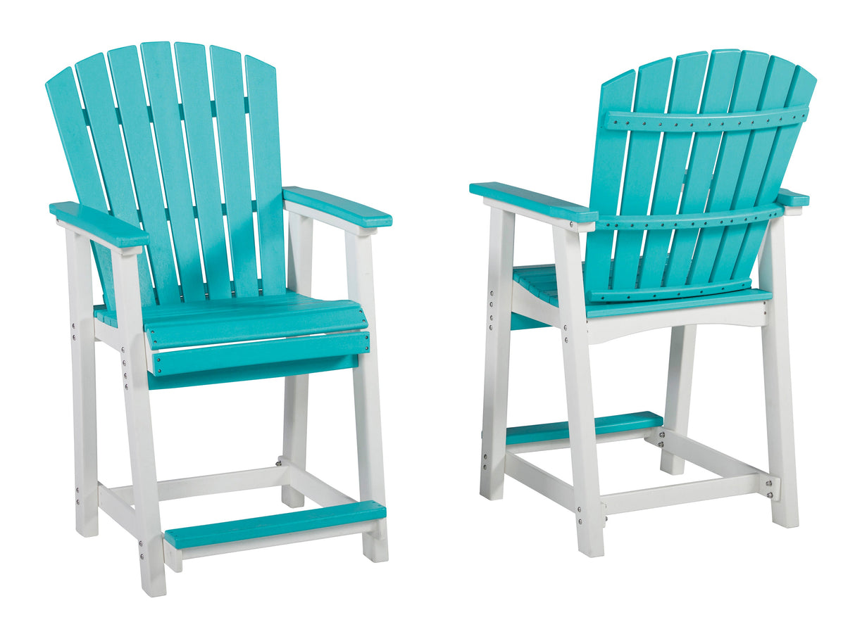 Eisely Outdoor Counter Height Bar Stool (Set of 2)