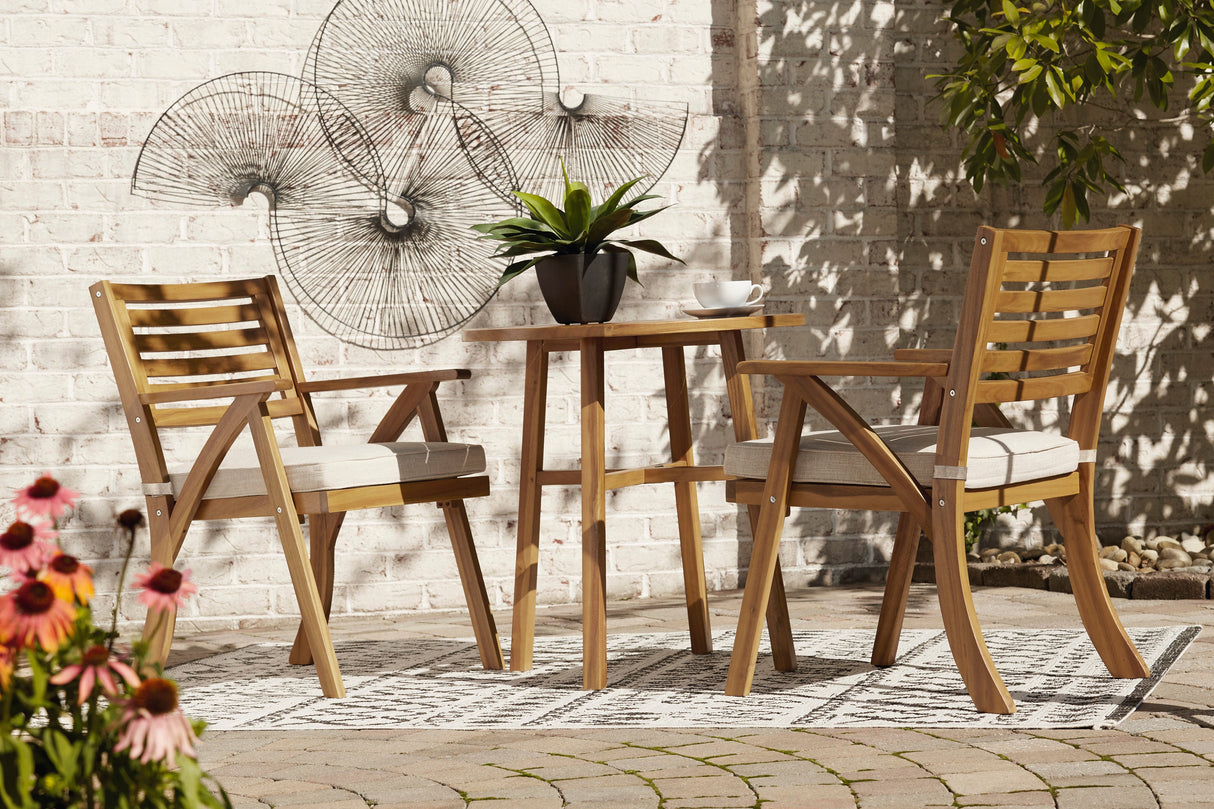 Vallerie Outdoor Chairs with Table Set (Set of 3)