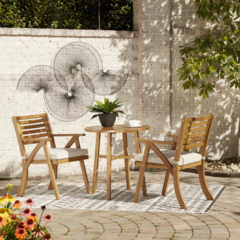 Vallerie Outdoor Chairs with Table Set (Set of 3)