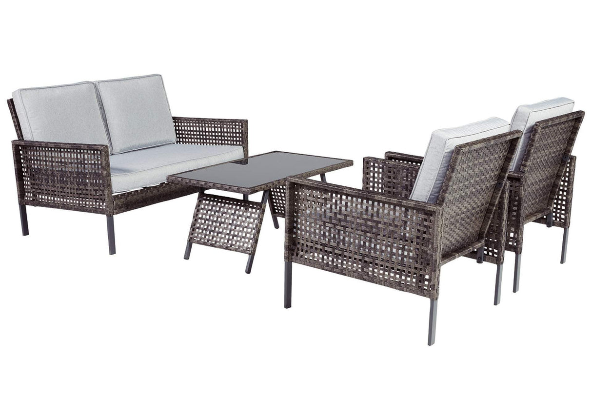 Lainey Outdoor Love/Chairs/Table Set (Set of 4)