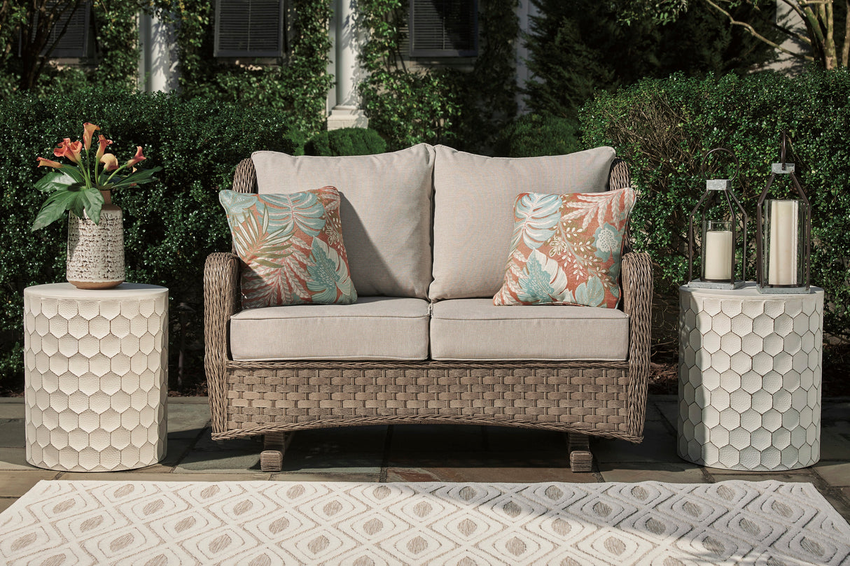 Clear Ridge Outdoor Nuvella Glider Loveseat & Coffee Table Set