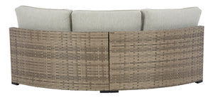 Calworth Outdoor Curved Loveseat with Cushion