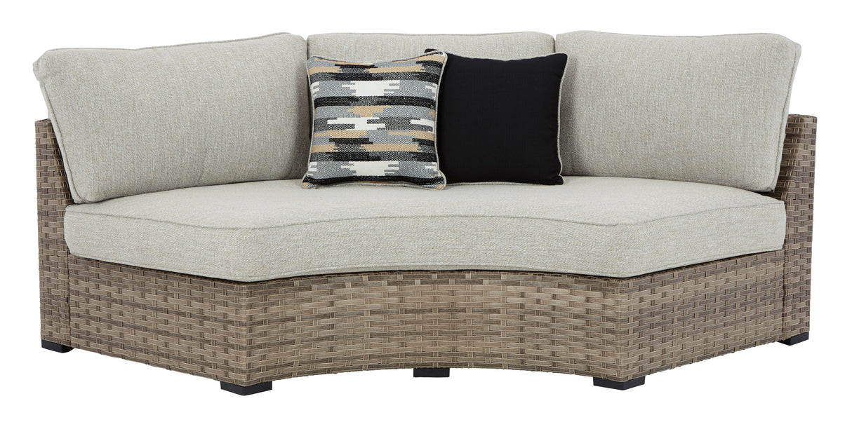 Calworth Outdoor Curved Loveseat with Cushion