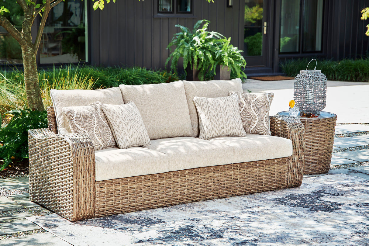 Sandy Bloom Outdoor Sofa with Cushion