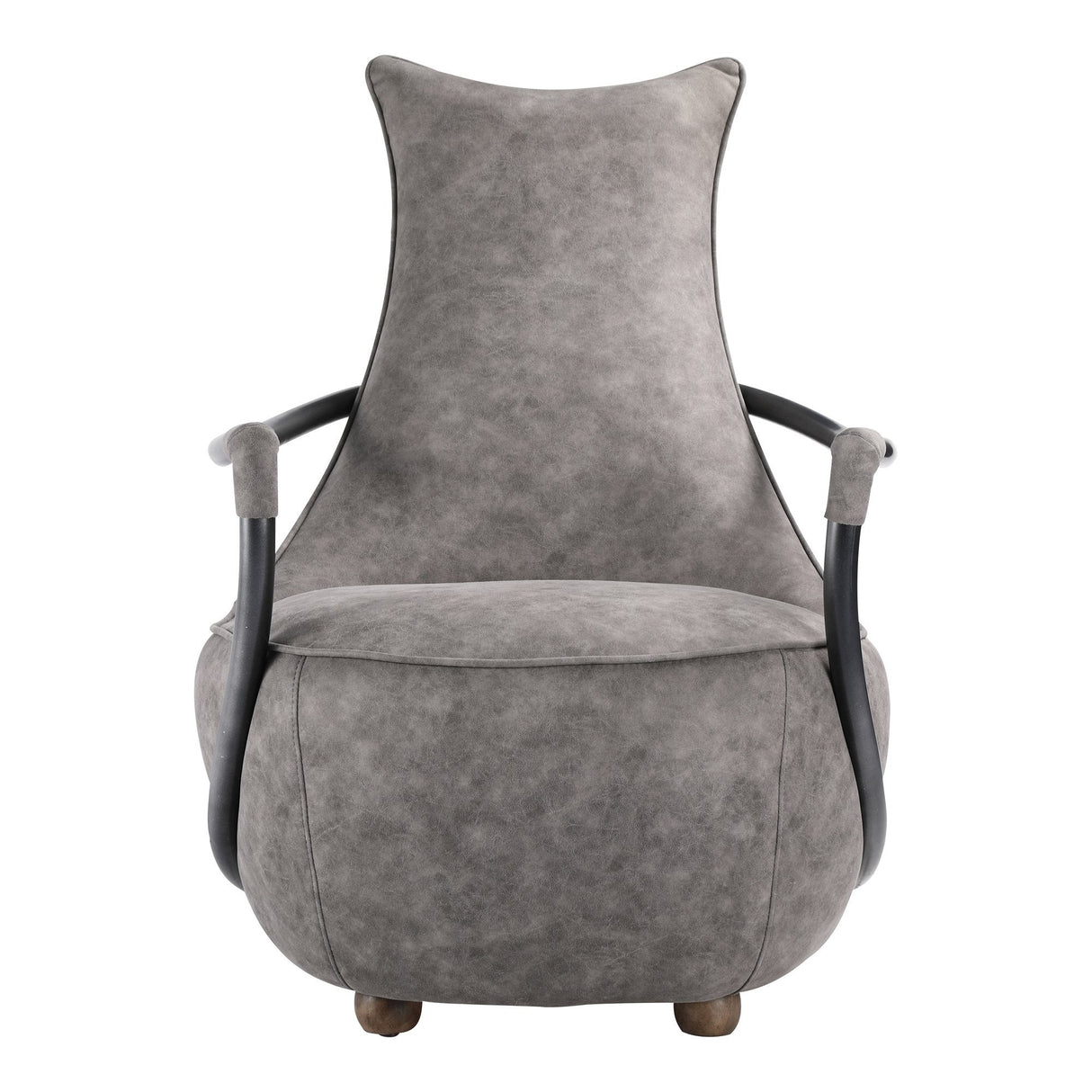 Carlisle Club Chair Rolling Grey Velvet