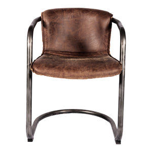 Benedict Dining Chair Grazed Brown Leather -M2