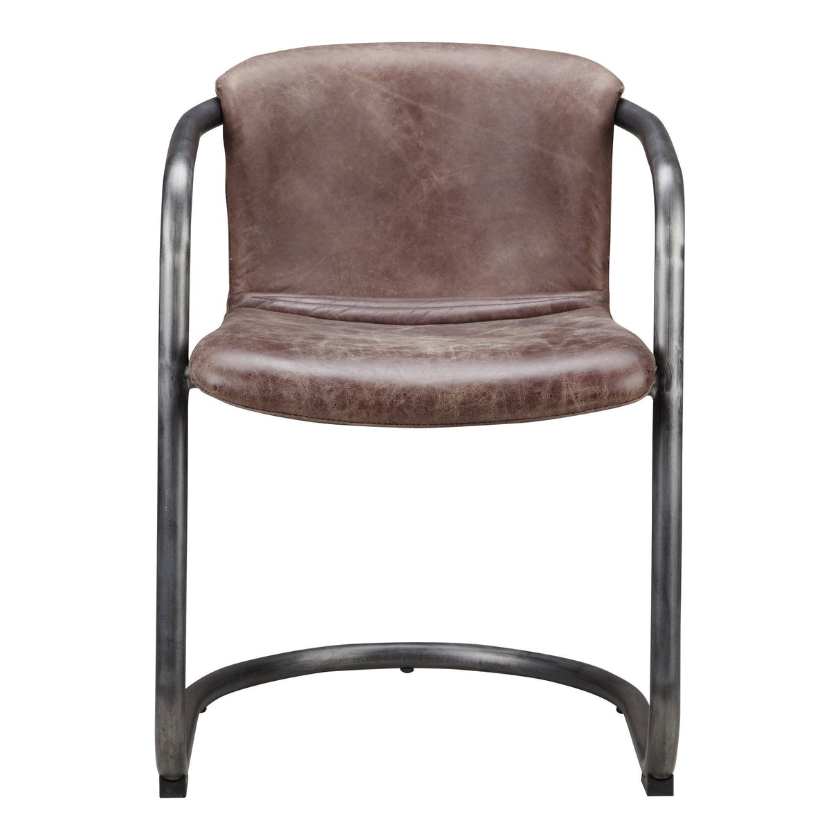 Freeman Dining Chair Grazed Brown Leather-M2