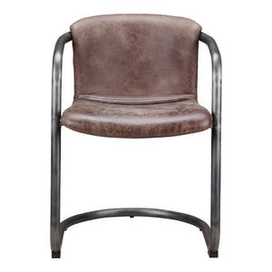 Freeman Dining Chair Grazed Brown Leather-M2