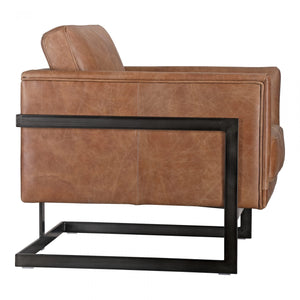 Luxley Club Chair Open Road Brown Leather