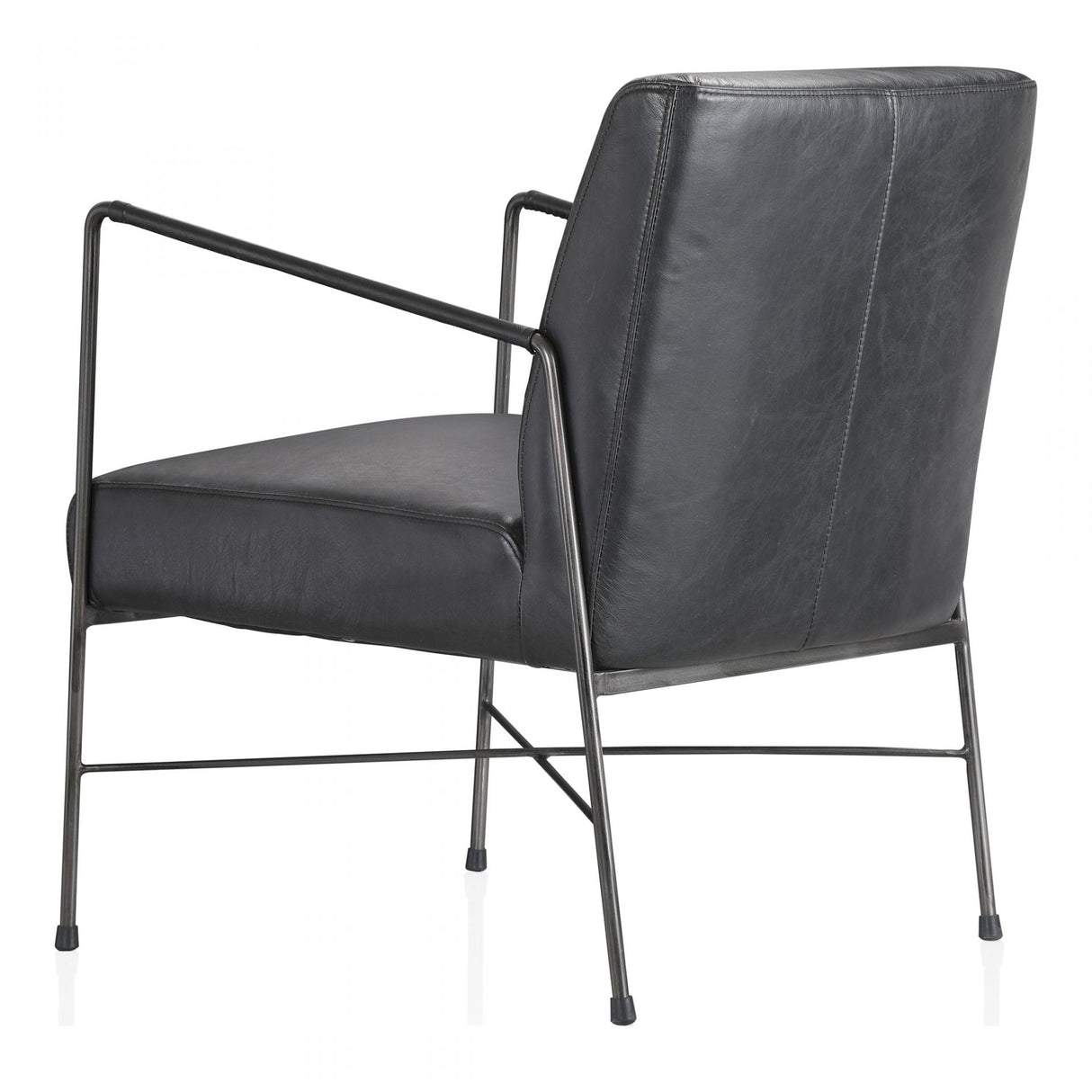 Dagwood Leather Arm Chair Onyx Black Leather