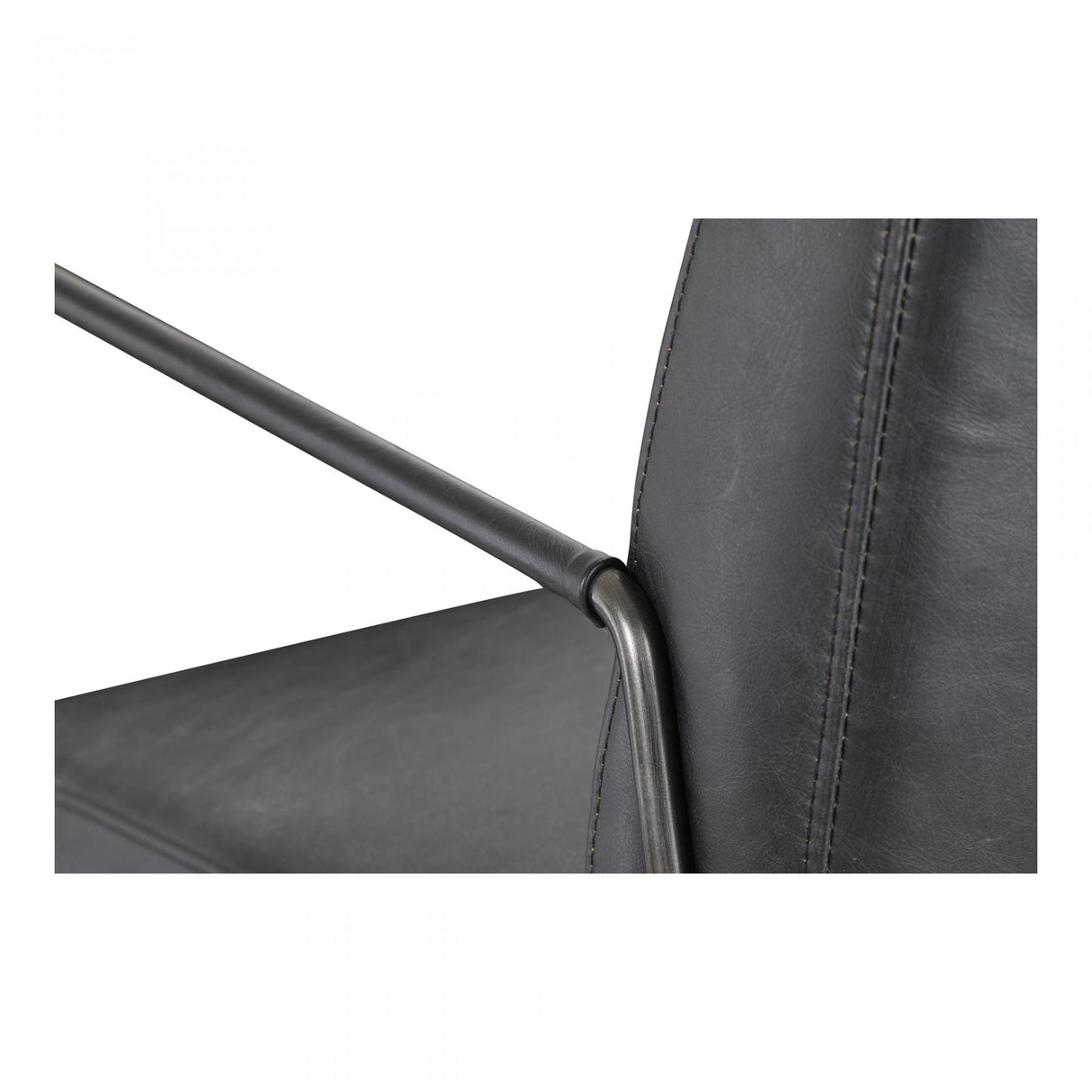 Dagwood Leather Arm Chair Onyx Black Leather