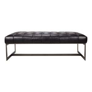 Wyatt Leather Bench Black