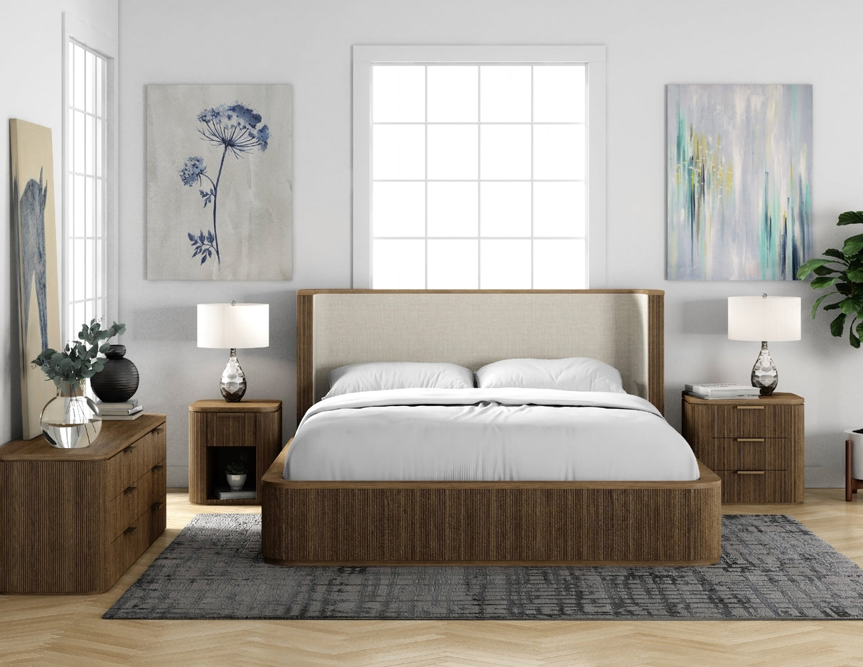 Rustic Haven Oak Three Drawer Nightstand