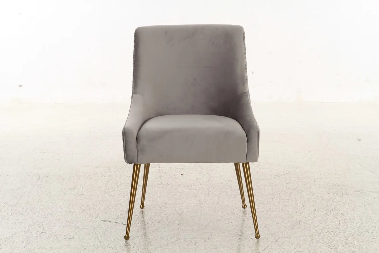 Serenity Grey Velvet Side Chair