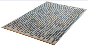 Woven Jute Rug with Ocean Stripes - Natural Harmony