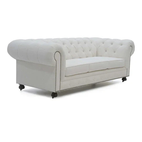 Olivia Tufted Beige Sofa Set