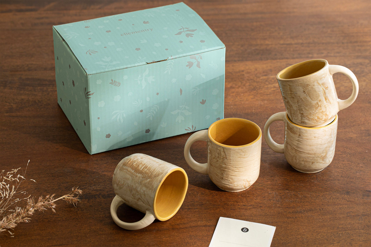 Amber Love Ceramic Mug Set of Four