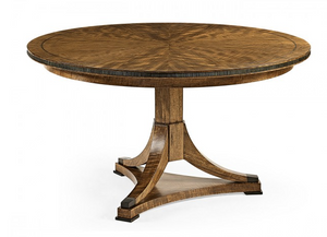 Cambridge Collection - 54" Round Caledonian Daniella & Burl Walnut Dining Table