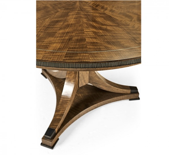 Cambridge Collection - 54" Round Caledonian Daniella & Burl Walnut Dining Table