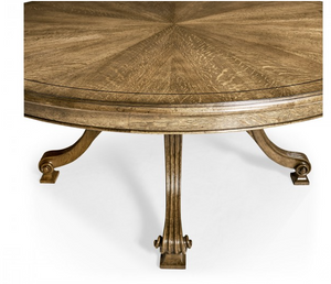 Cambridge Collection - 72" Round Caledonian Daniella & Burl Walnut Dining Table