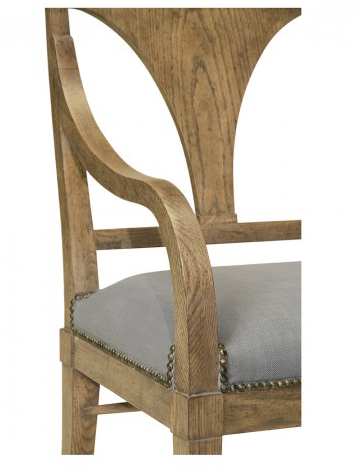 Cambridge Collection - Cut-Out English Brown Oak Dining Arm Chair