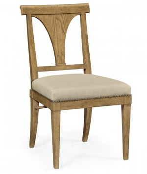 Cambridge Collection - Cut-Out English Brown Oak Dining Side Chair