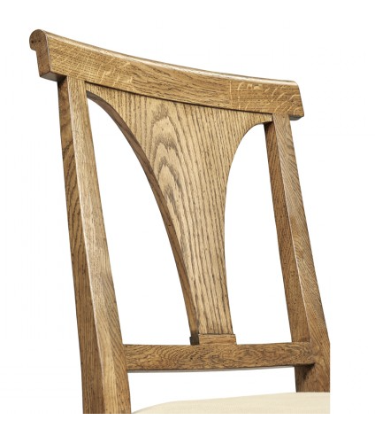 Cambridge Collection - Cut-Out English Brown Oak Dining Side Chair