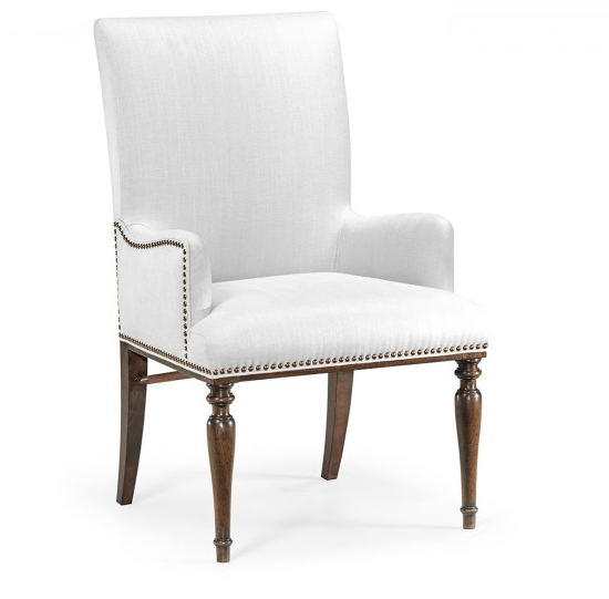 Cambridge Collection - Square Back Bleached Crotch Walnut Dining Arm Chair