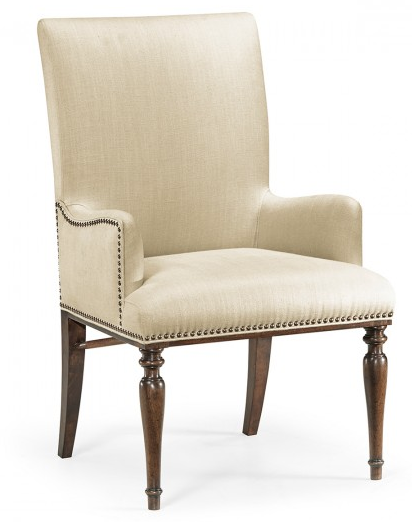 Cambridge Collection - Square Back Bleached Crotch Walnut Dining Arm Chair