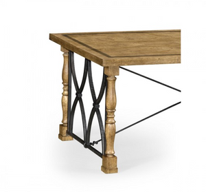 Cambridge Collection - Small English Brown Oak & Iron Coffee Table