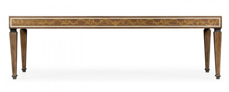 Cambridge Collection - Long Rectangular Tobacco Walnut & Marquetry Coffee Table